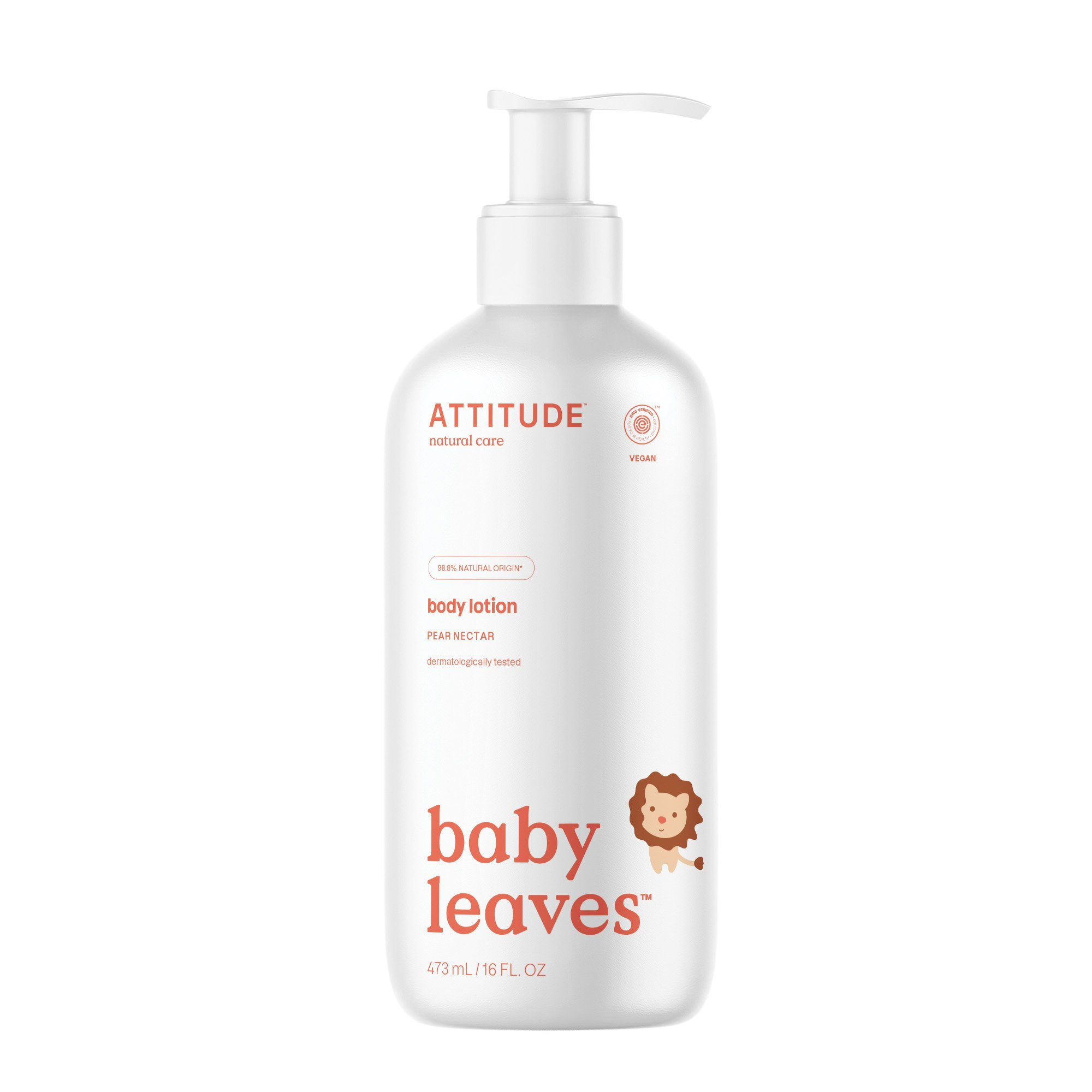 ATTITUDE Baby leaves Detské telové mlieko s vôňou hruškovej šťavy 473 ml