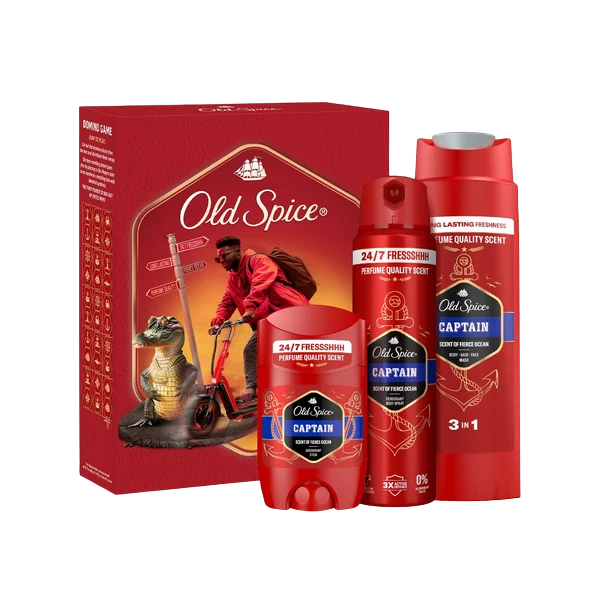 OLD SPICE Xmass sada Captain Darčeková sada s hrou Domino 3 kusy