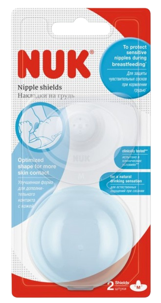 NUK Prsné klobúčiky silikónové + box veľ. M 2 ks