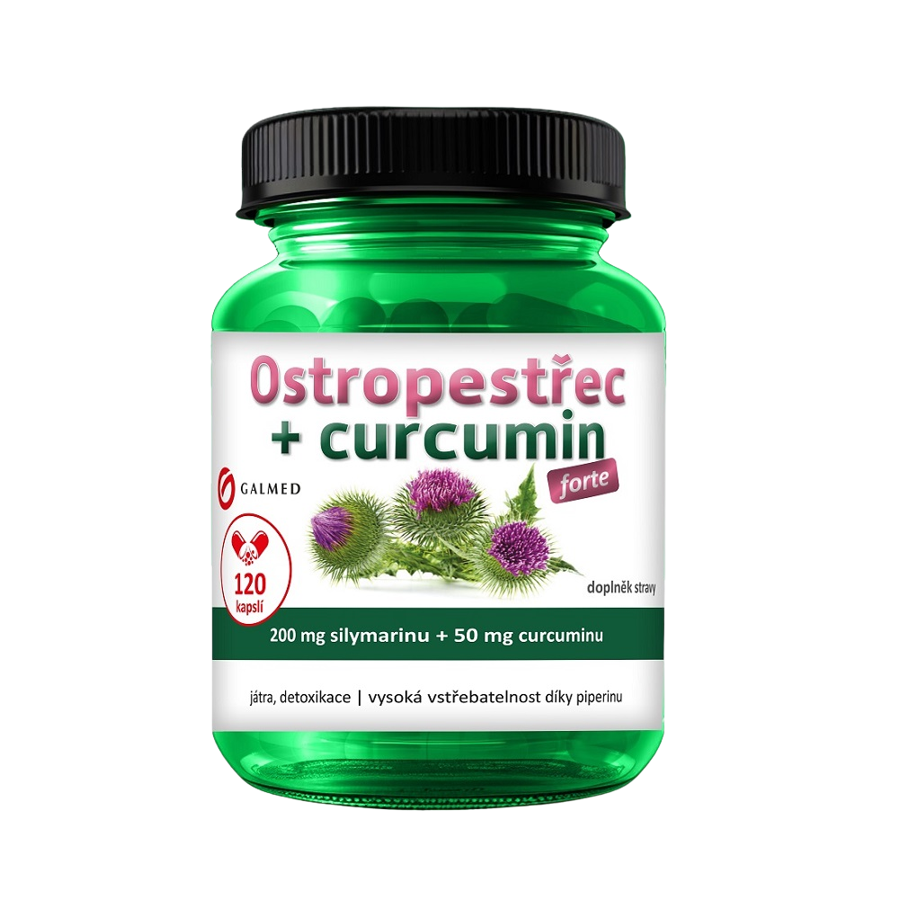 Fotografie GALMED Ostropestřec forte + curcumin 120 kapslí