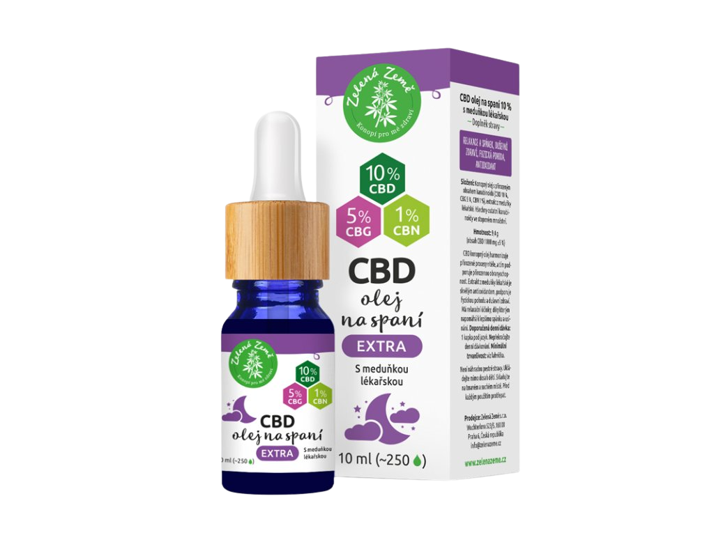 ZELENÁ ZEMĚ CBD kvapky na spanie EXTRA 10 ml