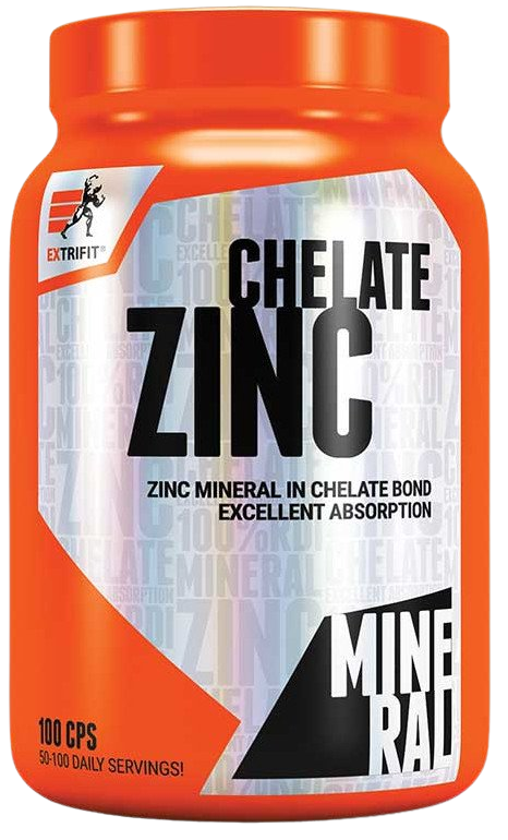 Extrifit Zinc Chelate kapsuly pre správne fungovanie organizmu a normálny stav vlasov a nechtov 100 cps