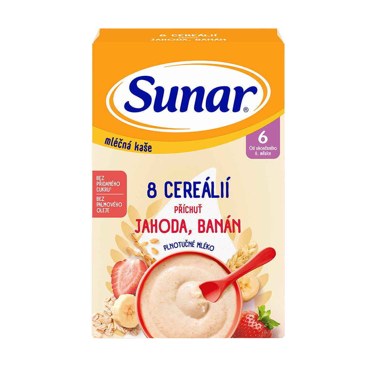 SUNAR Mliečna kaša 8 cereálií jahoda banán 6m+ 210 g kúpite na Pilulka.sk