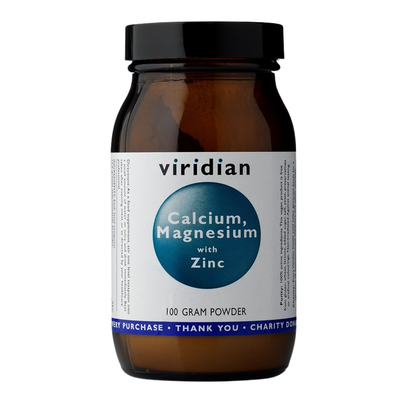 Viridian Nutrition Calcium, Magnesium & Zinc Powder prášok na prípravu nápoja na podporu zdravia kostí a zubov 100 g