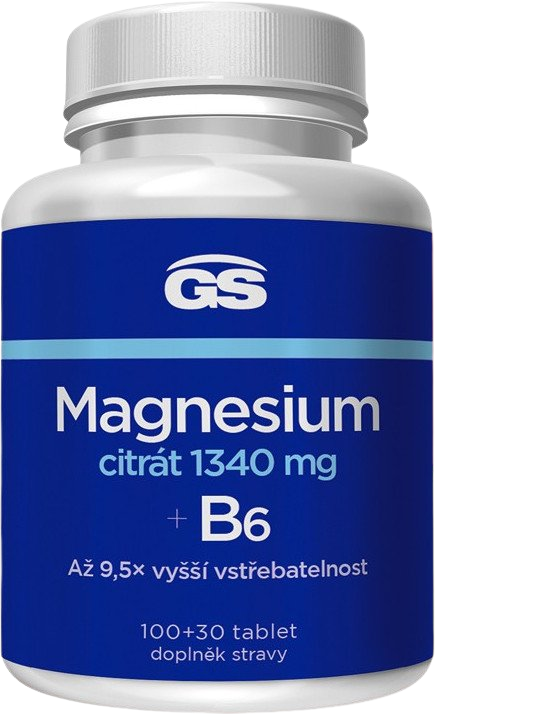 GS Magnesium citrát 1340 mg + B6 XXL 100+30 tablet koupíte na Pilulka.cz