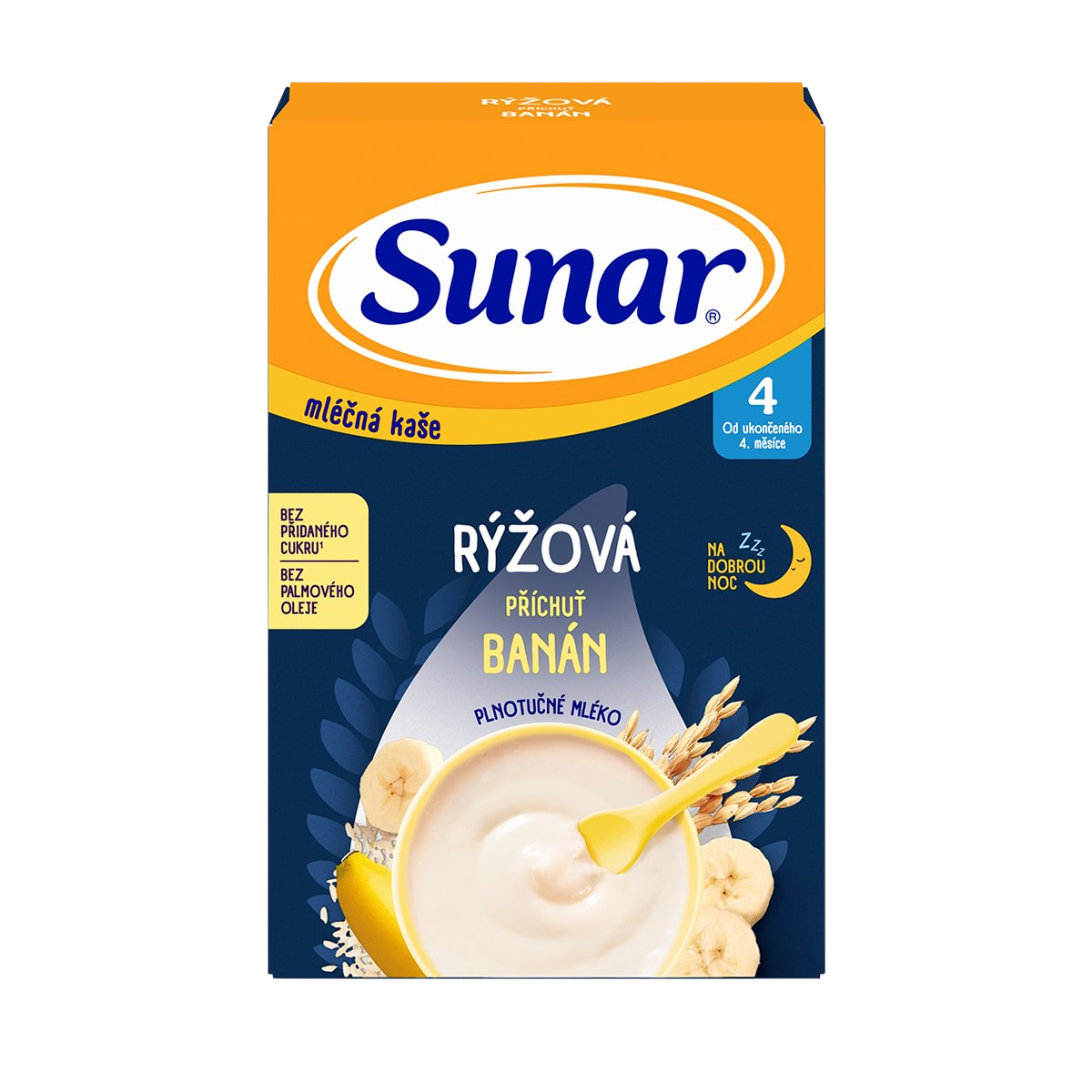 Sunar mliečna kaša ryžová na dobrú noc banánová 210 g