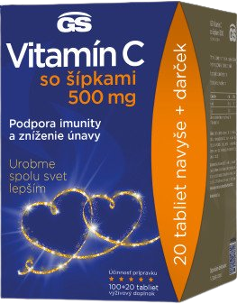 GS Vitamín C500 + šípky - darčekové balenie 120 tabliet