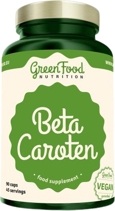 GreenFood Nutrition Beta Caroten kapsuly pre krásne opálenie a zdravú pokožku 90 cps