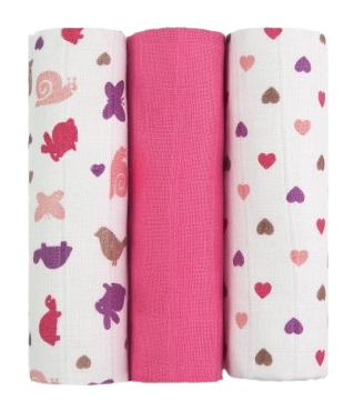 T-Tomi Látkové Tetra plienky, Ružové slimáky 3 ks