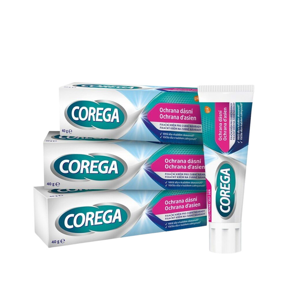 Corega Gum Protection fixačný krém pre zubnú náhradu 3x40 g