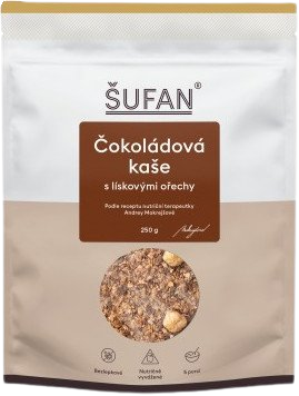 Šufan Čokoládová kaše s lískovými ořechy bezlepková kaše s ořechy 250 g