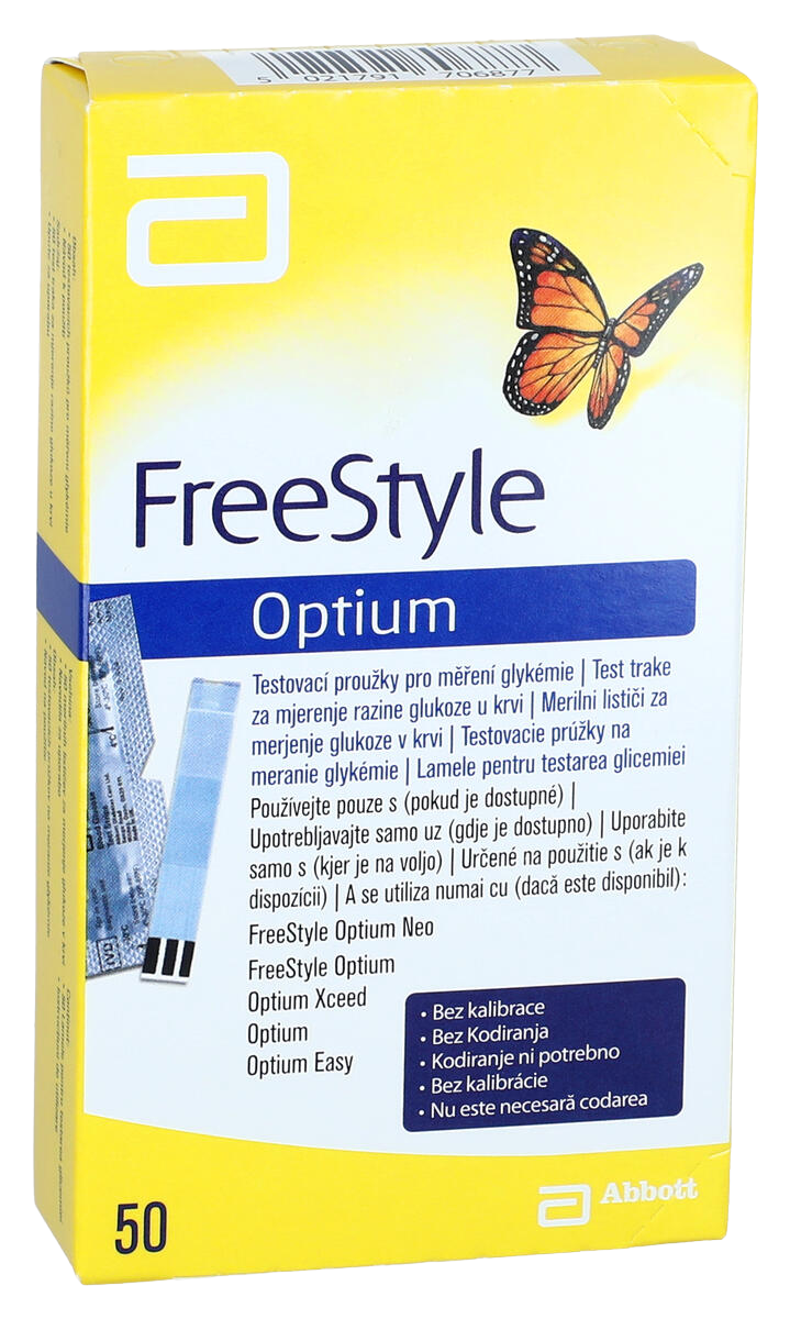 ABBOTT FreeStyle Optium Testovacie prúžky 50 ks kúpite na Pilulka.sk
