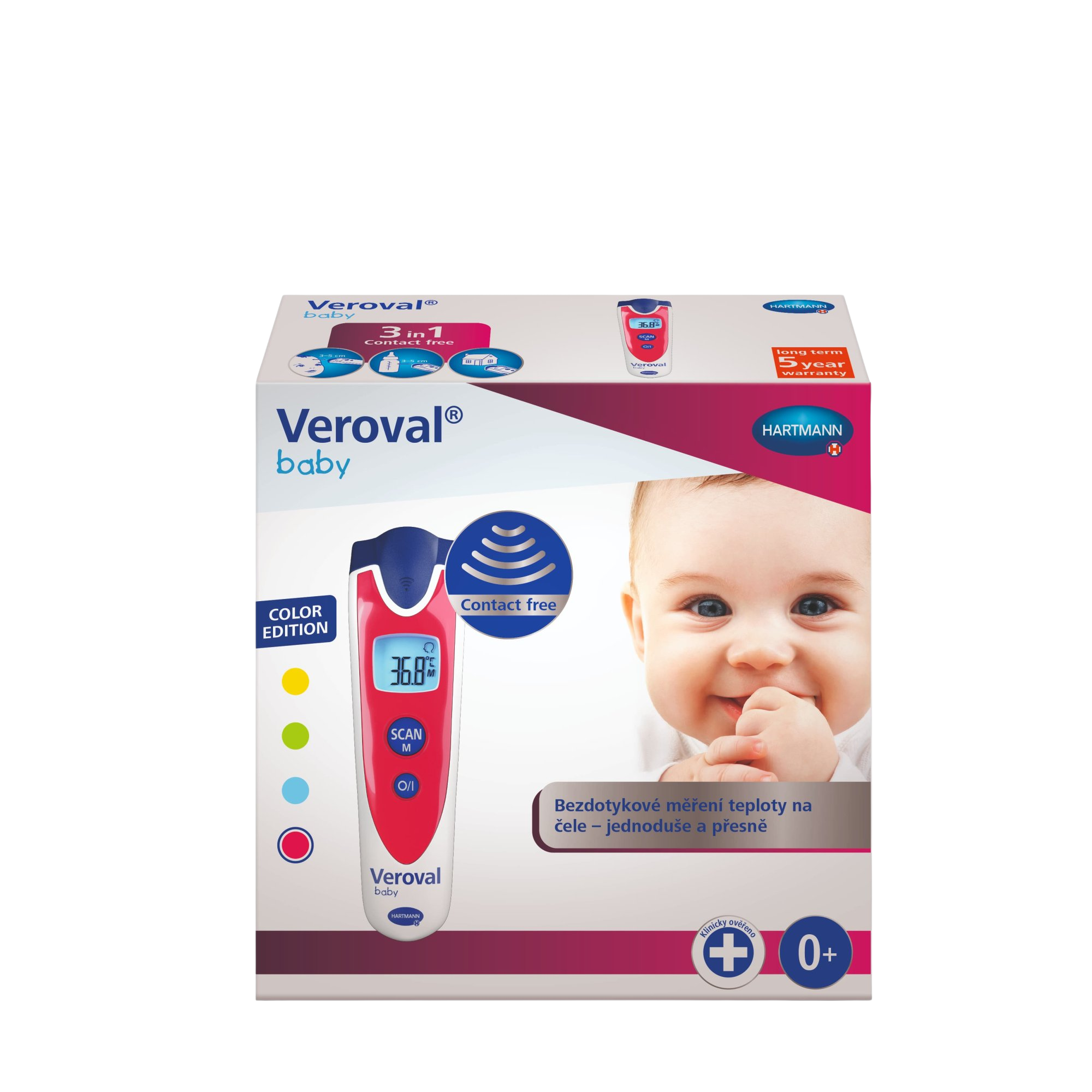 VEROVAL Baby bezdotykový infračervený teplomer červený kúpite na Pilulka.sk
