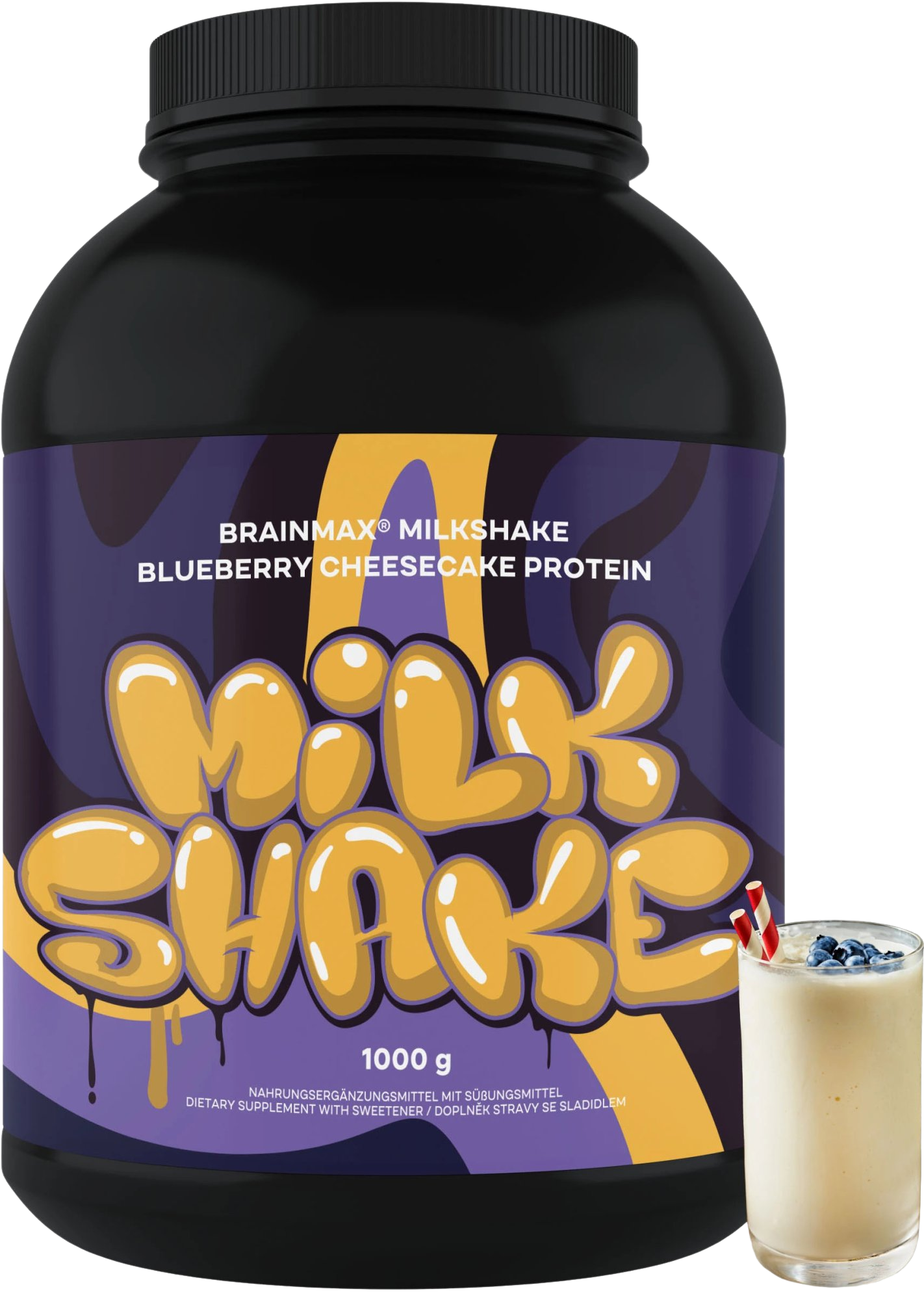 BRAINMAX Milkshake Protein Borůvkový cheesecake 1000 g