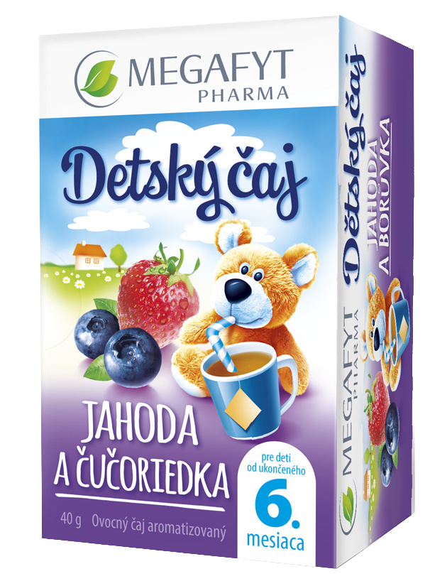 MEGAFYT Detský ovocný čaj jahoda a čučoriedka 20 x 2 g