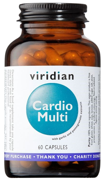 Viridian Nutrition Multivitamin Cardio Formula podpora normálnej funkcie obehového systému 60 cps