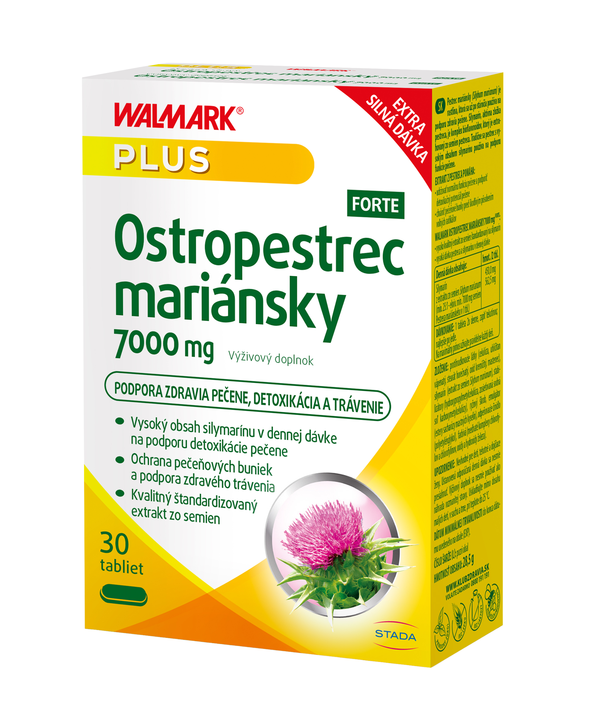 Fotografie Walmark Ostropestřec mariánsky 7000 mg Forte 30 tablet