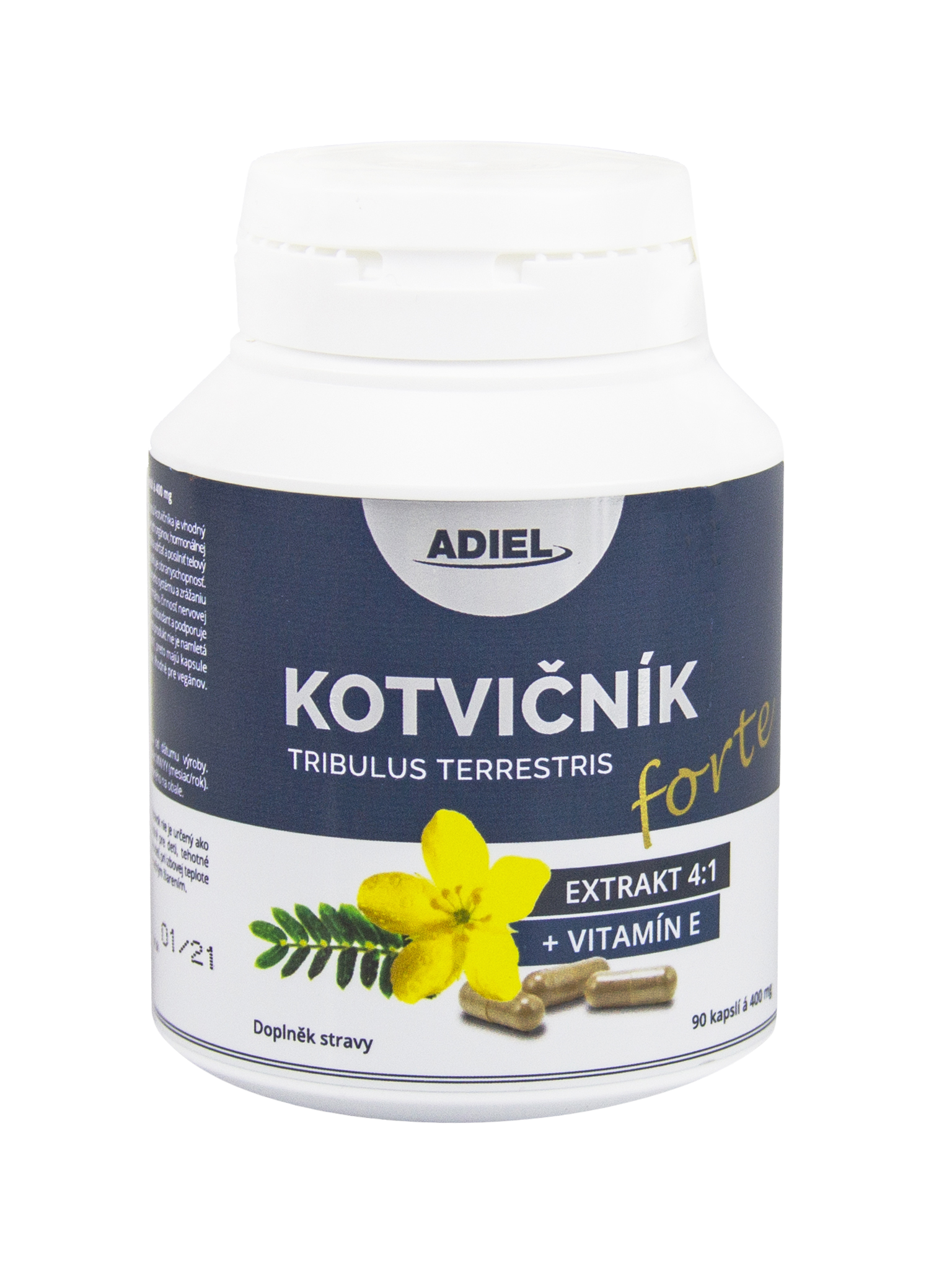 Adiel Kotvičník zemný FORTE s vitamínom E 90 kapsúl