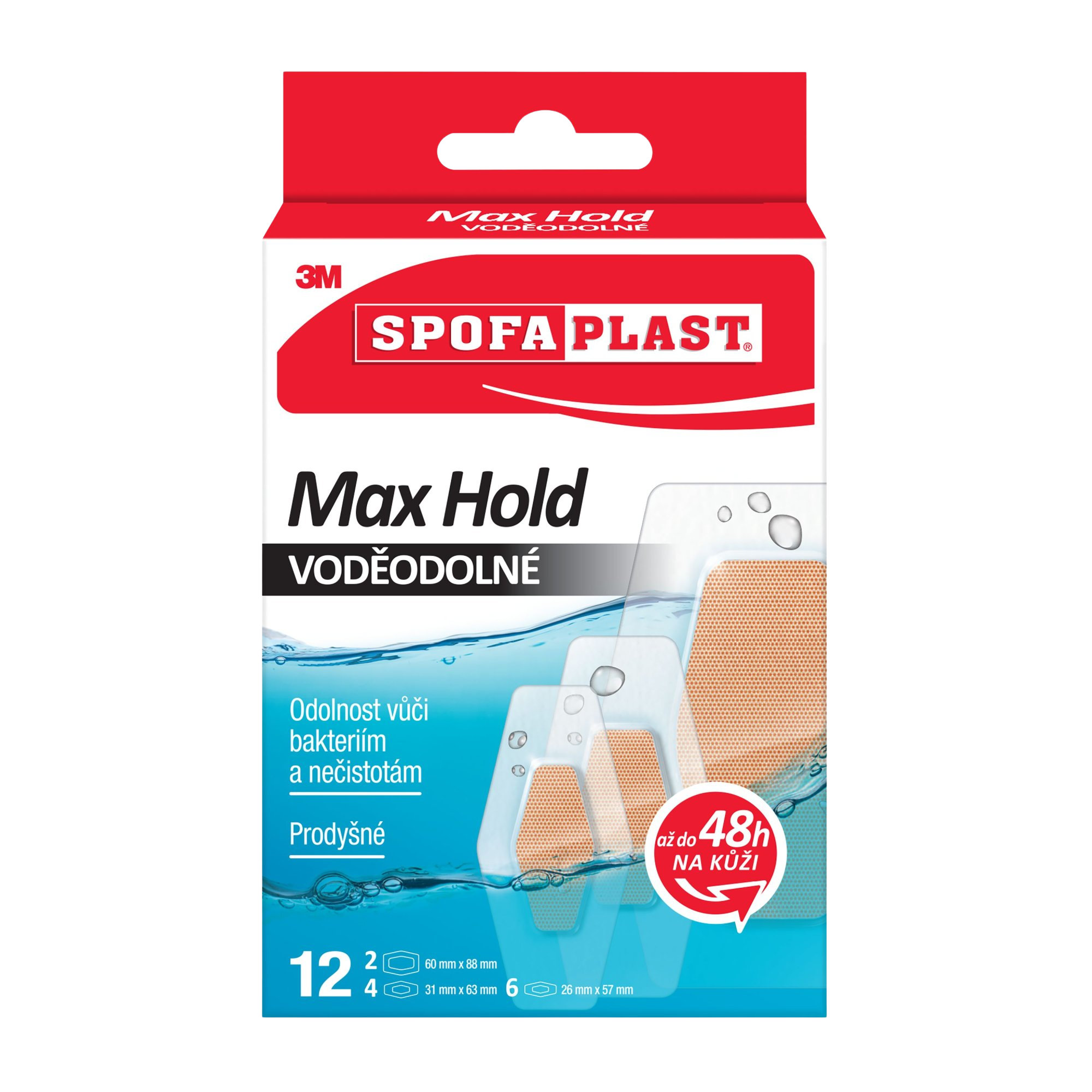 3M™ SPOFAPLAST 191N Max hold vodoodolné náplasti 12 kusov kúpite na Pilulka.sk