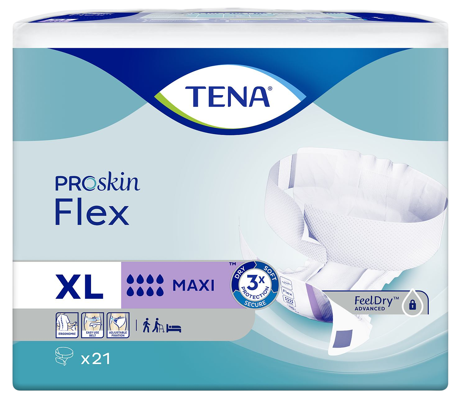 TENA Flex Maxi Extra Large absorpčné nohavičky s rýchloupínacím pásom 21 ks