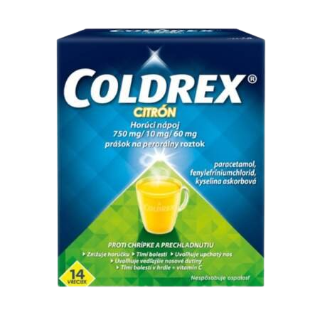 COLDREX Horúci nápoj citrón 14 vreciek kúpite na Pilulka.sk