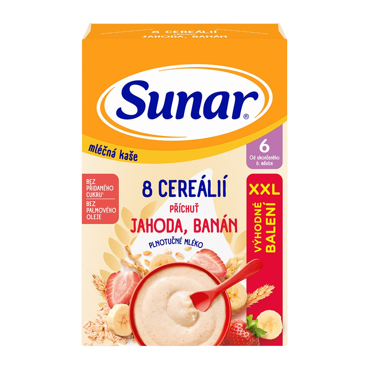 SUNAR mliečna kaša s 8 cereáliami jahoda, banán XXL 340 g kúpite na Pilulka.sk
