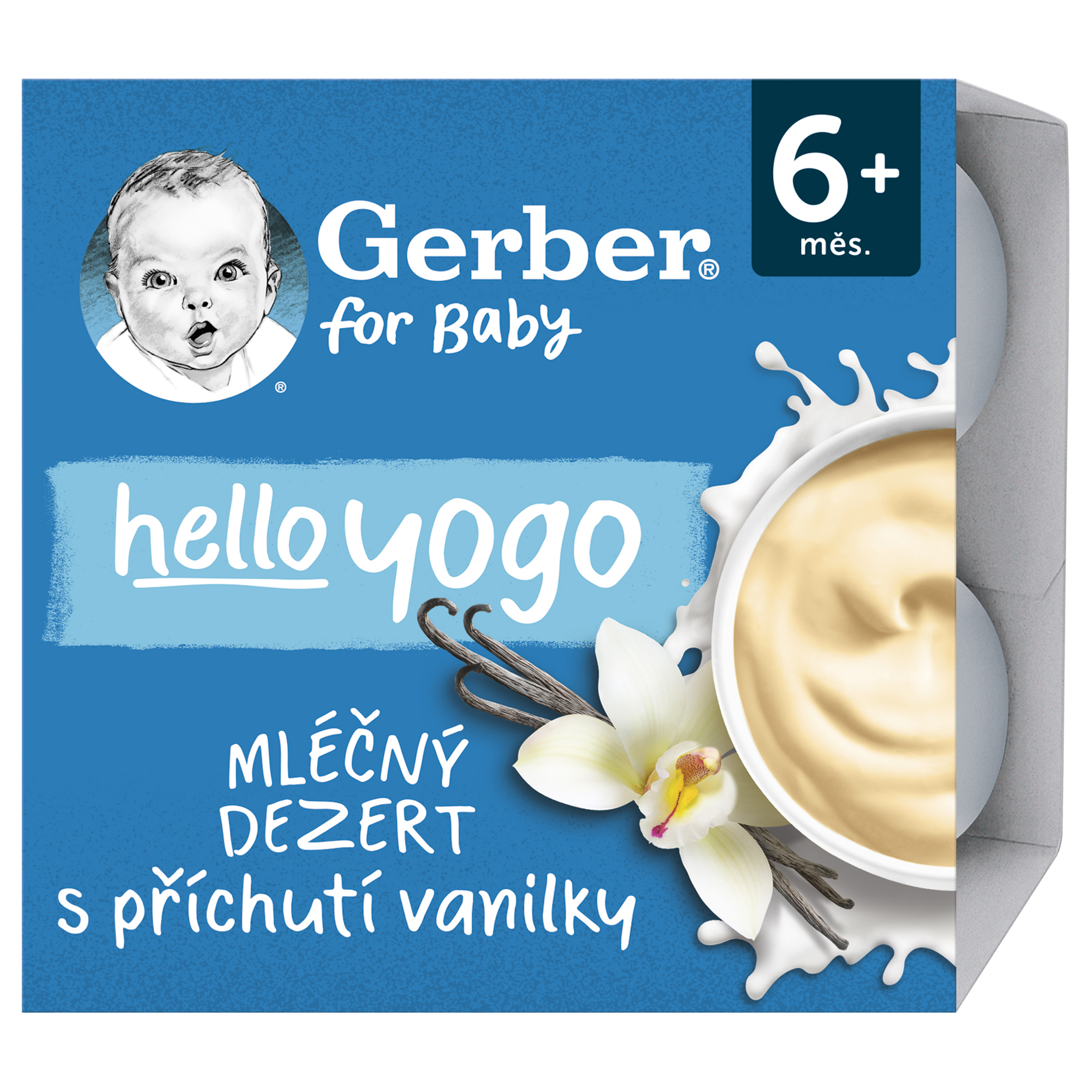GERBER Hello yogo mléčný dezert s příchutí vanilky 4 x 100 g