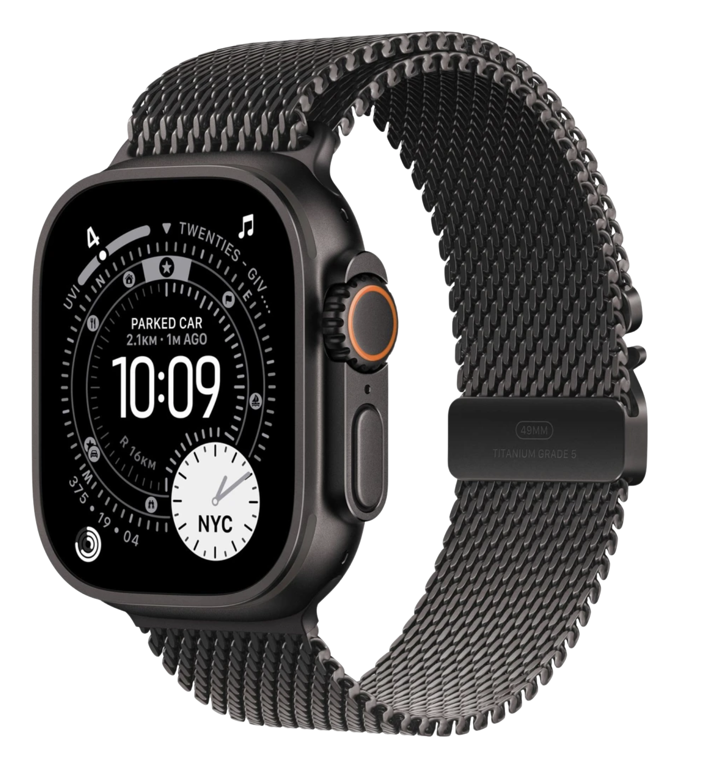 APPLE Watch Ultra 3 GPS + Cellular 49mm černý titan - černý titanový milánský tah - S