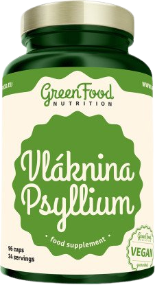 Fotografie GREENFOOD NUTRITION Vláknina Psyllium 96 kapslí