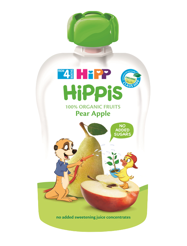 Hipp HiPPis BIO hruška-jablko ovocný príkrm 100 g kúpite na Pilulka.sk