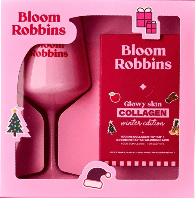 BLOOM ROBBINS Vánoční glowy skin kolagen se skleničkou