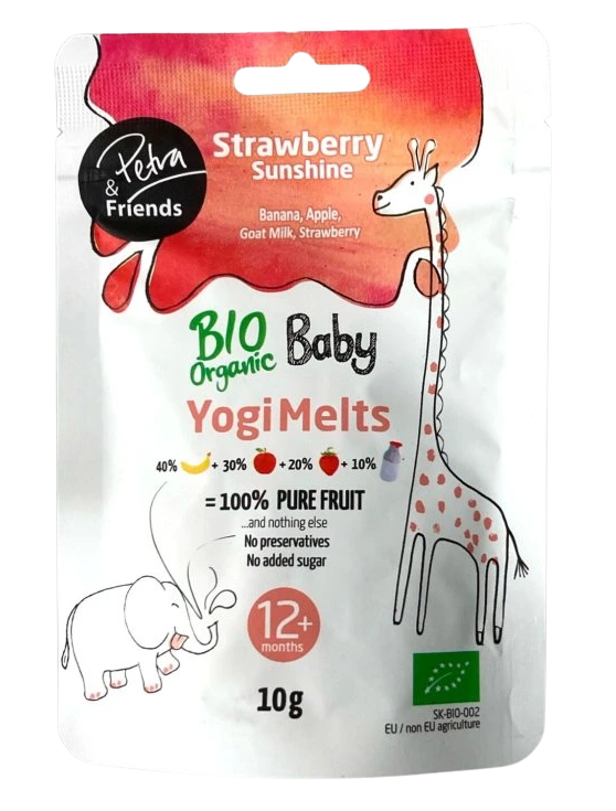 Petra & Friends Ovocné smoothie kousky sušené mrazem s jahodami a kozím mlékem BIO 12+ 10 g