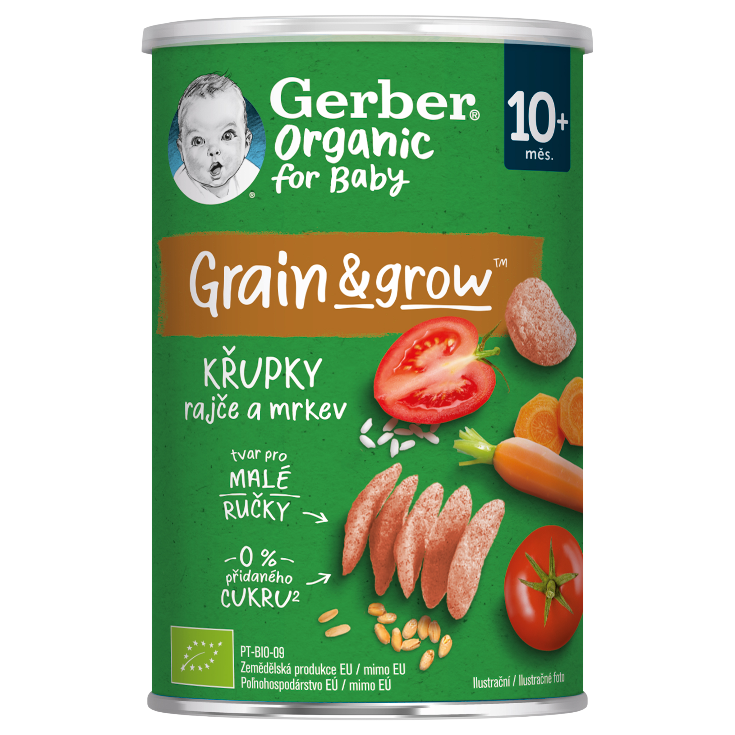 Gerber Organic chrumky s paradajkami a mrkvou 35 g kúpite na Pilulka.sk