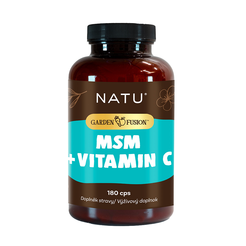NATU Garden Fusion, MSM 1500 mg s vitaminem C 180 kapslí