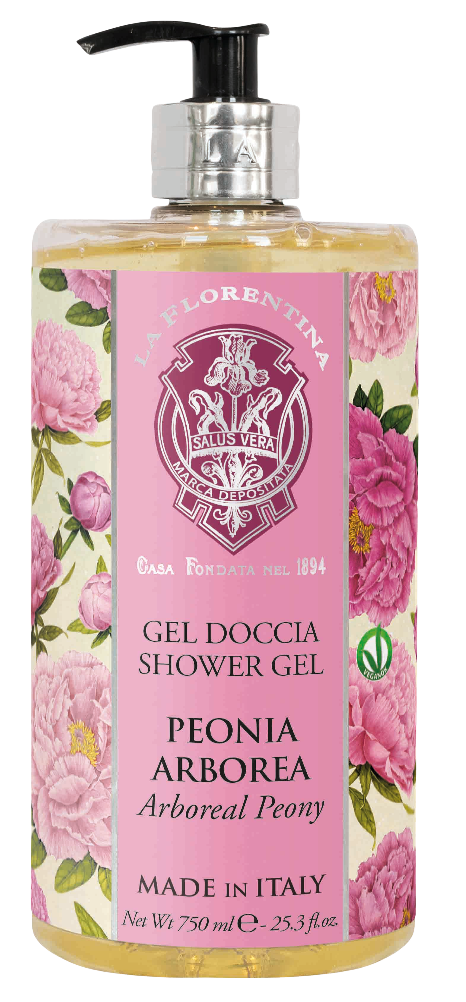 Fotografie LA FLORENTINA Sprchový gel Peonia Arborea 750 ml