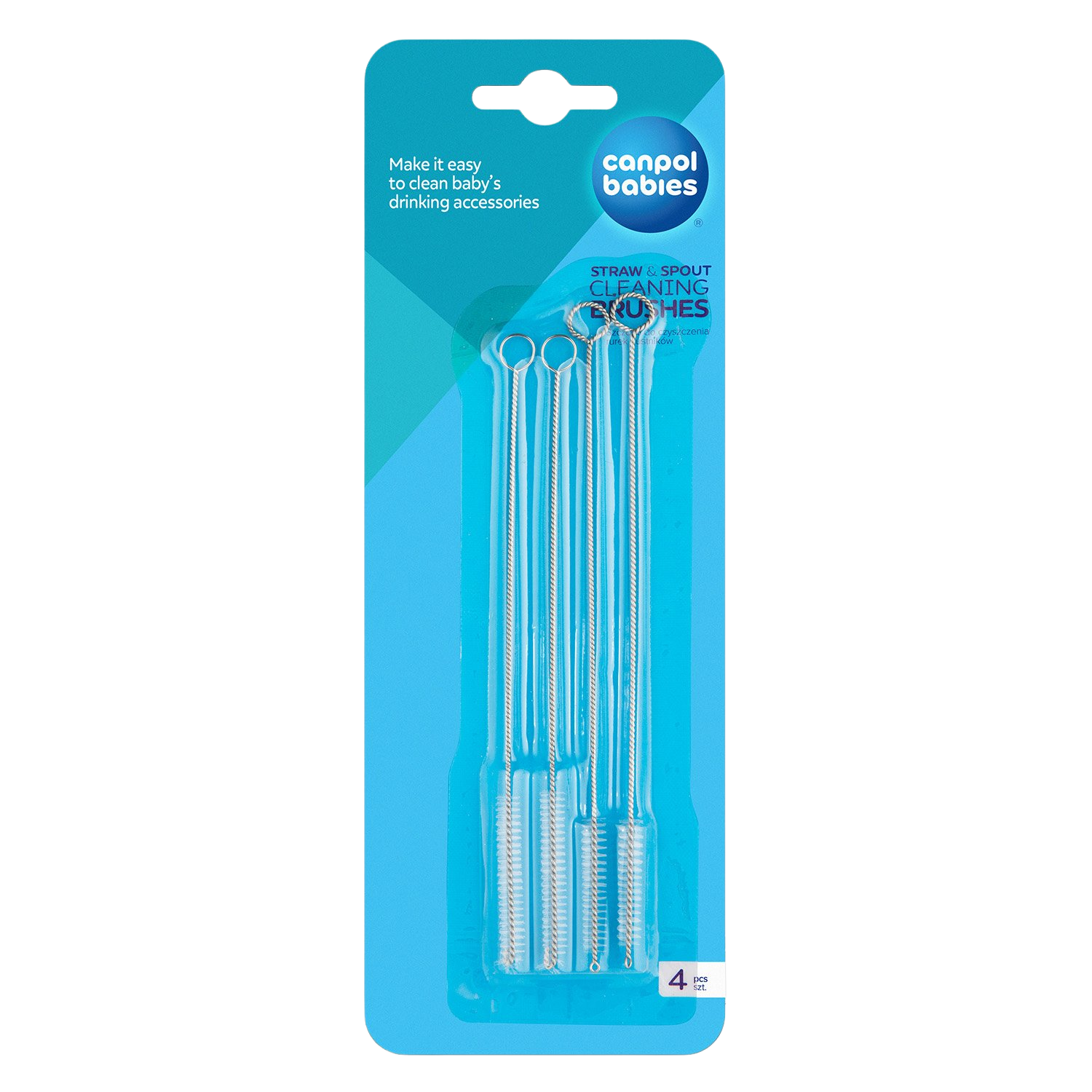 CANPOL BABIES Sada kefiek na čistenie slamiek a cumlíkov 4 ks
