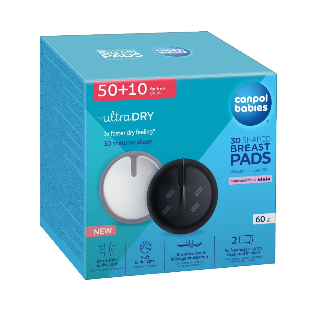 Fotografie CANPOL BABIES Tvarované prodyšné vložky do podprsenky 3D, černé 60 ks