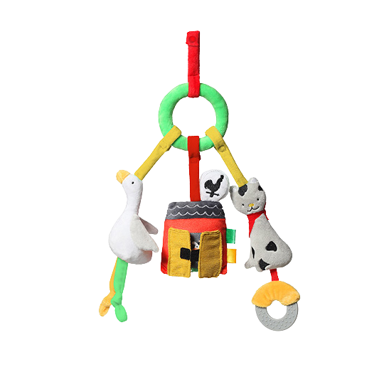 Fotografie Babyono Edukační hračka - přívěsek na kočárek NA FARME