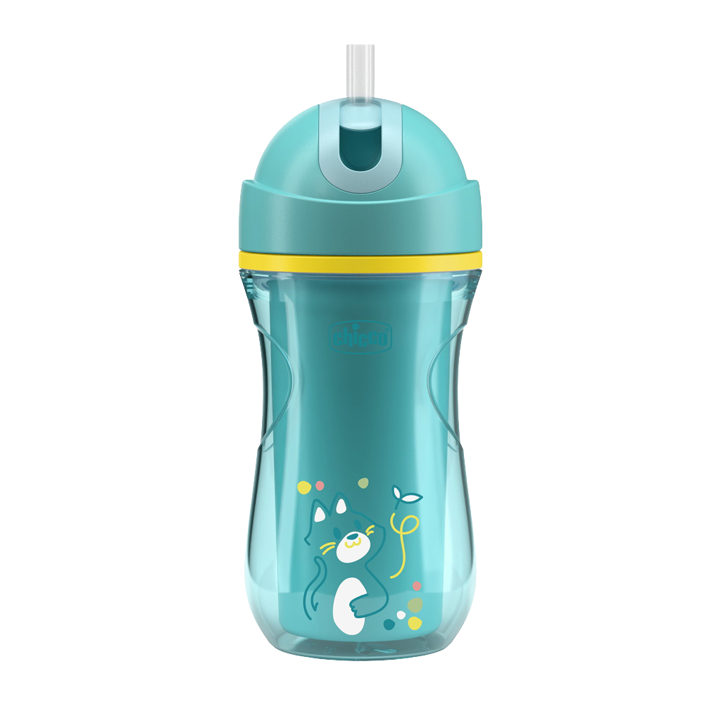 CHICCO Hrneček Sport se slámkou teal, 14m+ 266 ml