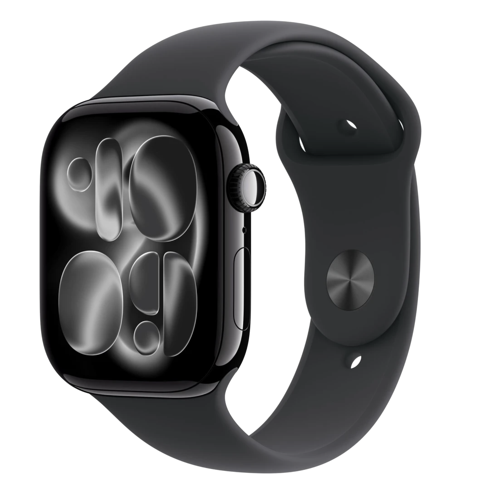 APPLE Watch 11 GPS 42mm klavírně černý hliník - černý sportovní řemínek - M/L