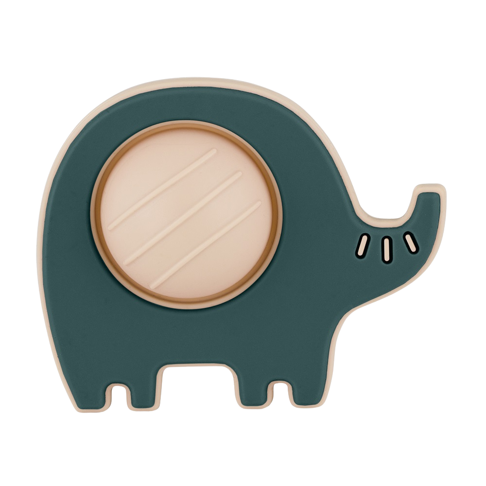 Fotografie PETITE&MARS Hračka silikonová Elephant Edwin Misty Green 6m+