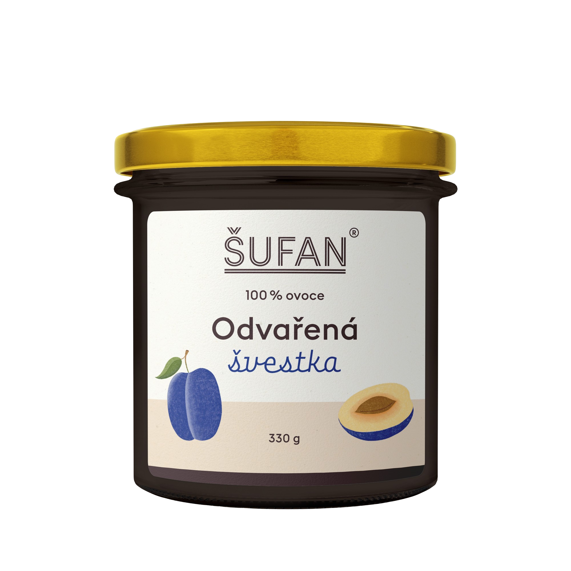 ŠUFAN Odvařená švestka 330 g