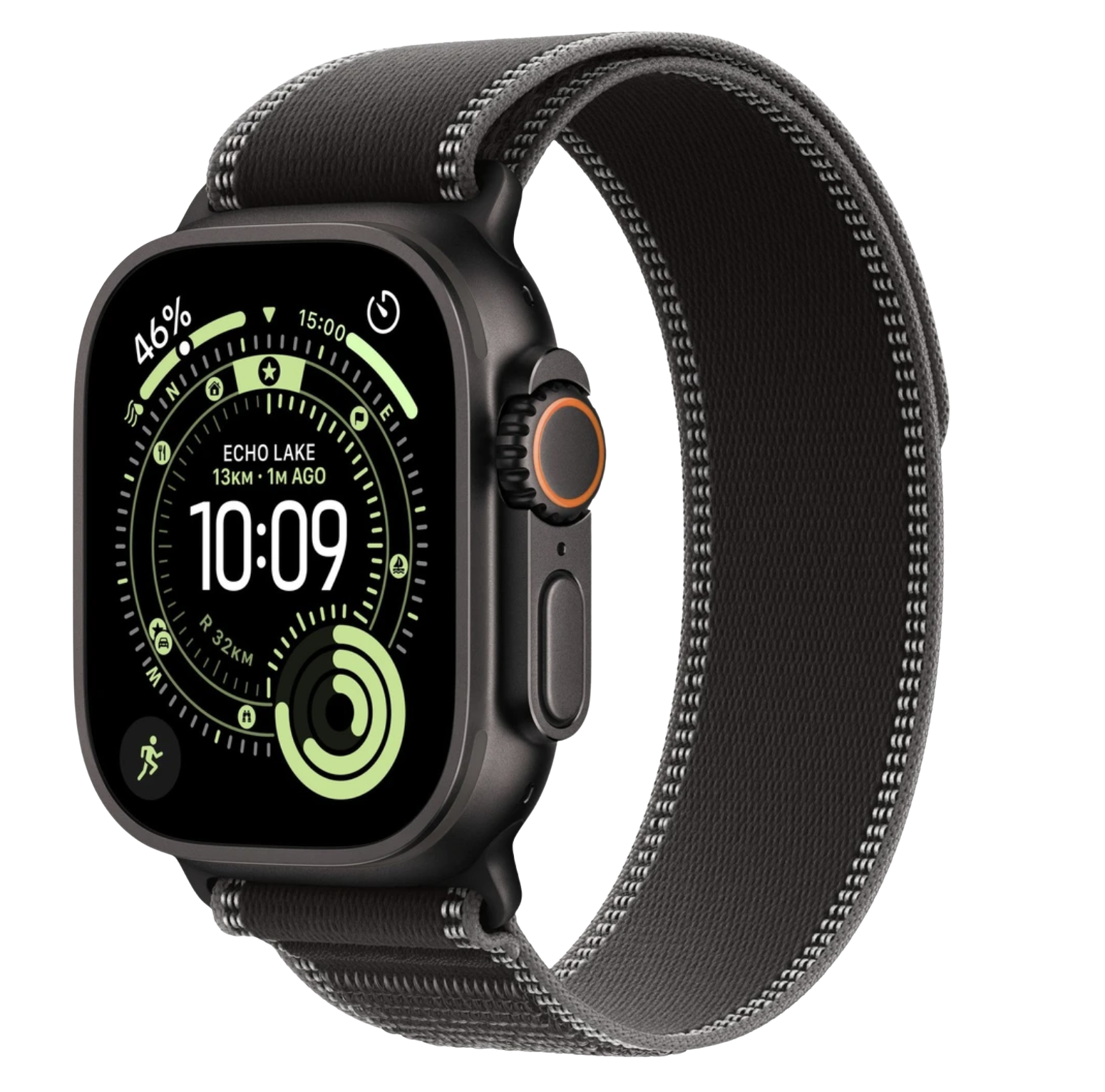APPLE Watch Ultra 3 GPS + Cellular 49mm černý titan - černý/uhlový trailový tah - S/M