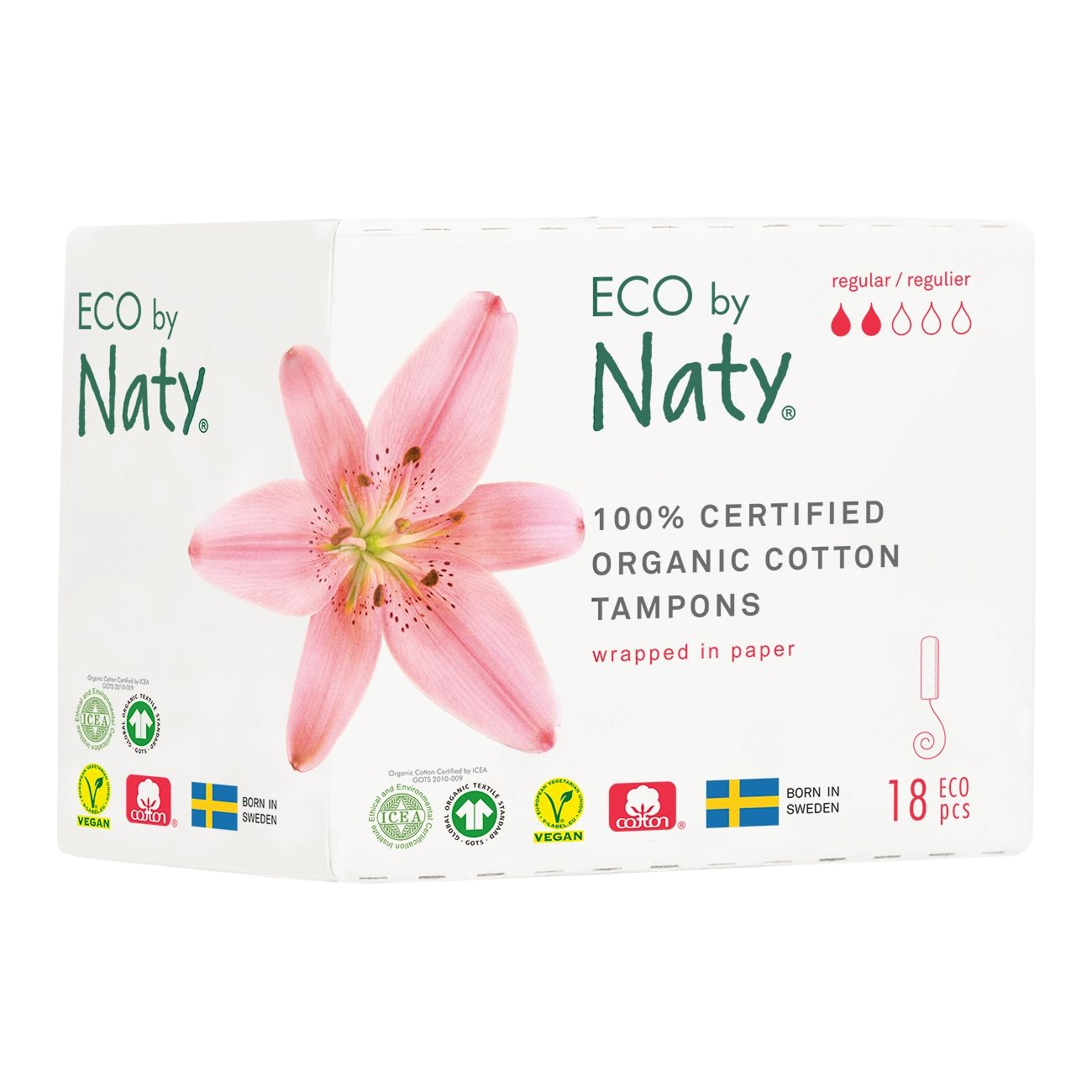 Fotografie Eco by Naty Dámské ECO tampóny normal 18 ks