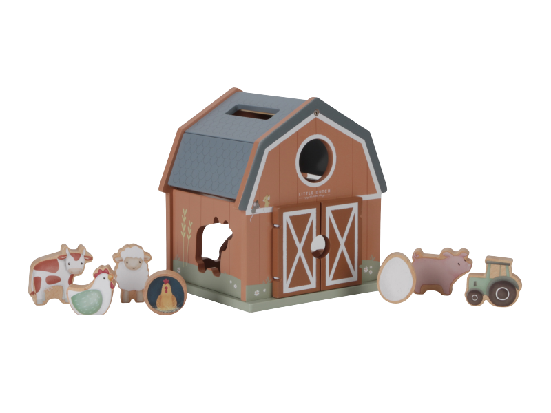 LITTLE DUTCH Domek s vkládacími tvary dřevěný Farma