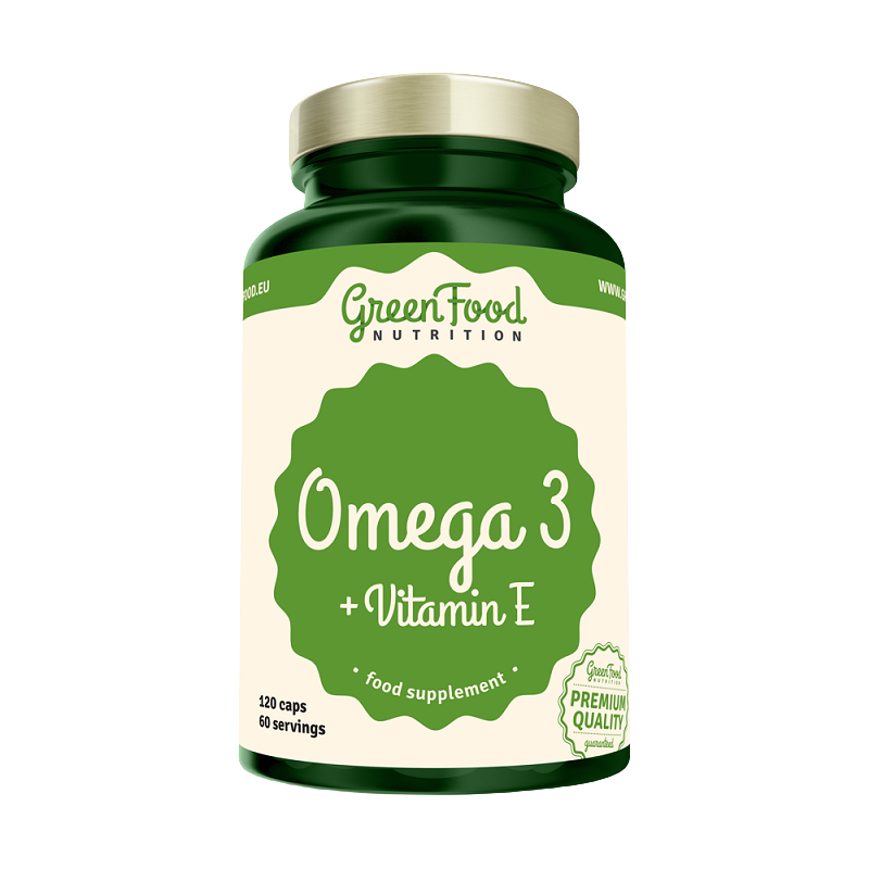 GREENFOOD NUTRITION Omega3 + Vitamin E 120 kapslí
