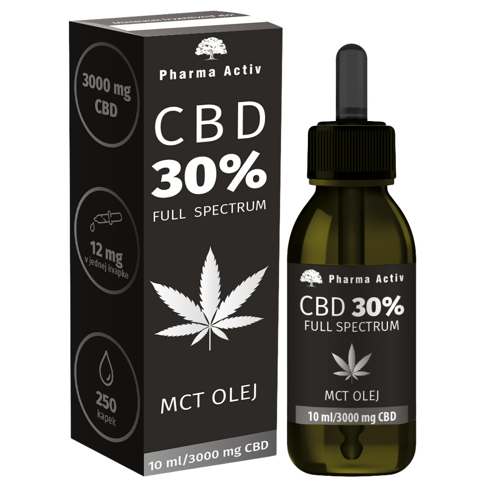Fotografie PHARMA ACTIV CBD 30% Full Spectrum MCT olej 3000mg 10 ml