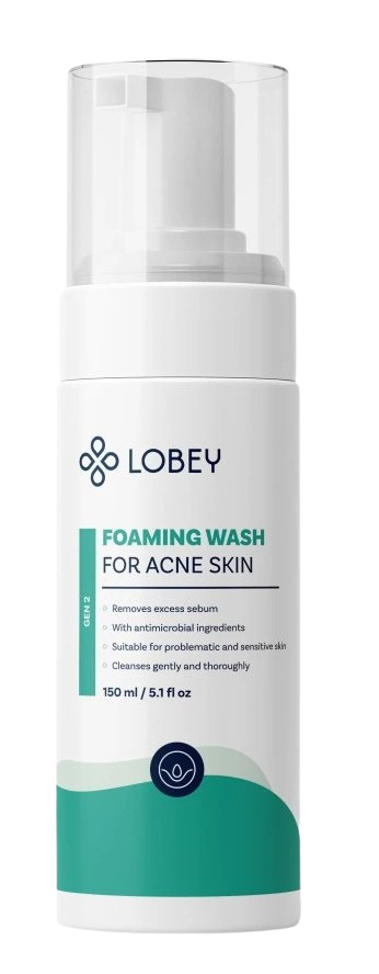 Fotografie LOBEY Mycí pěna při akné 150 ml