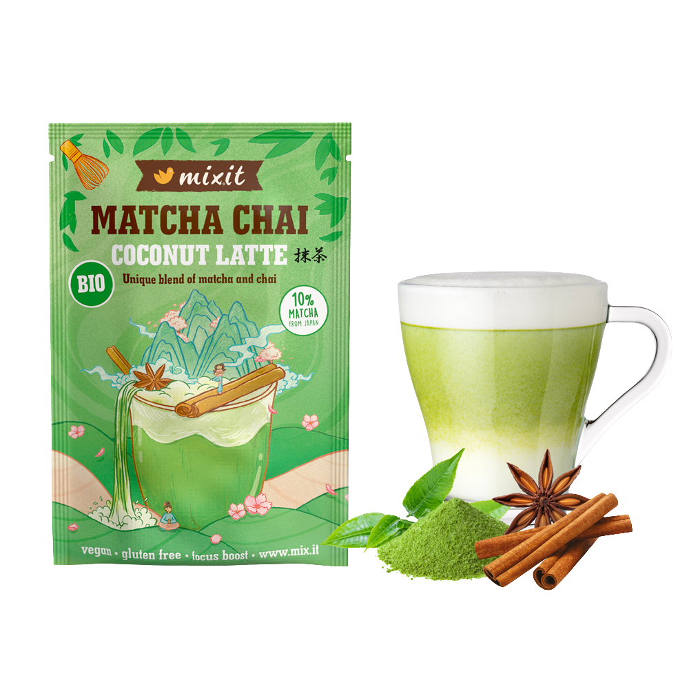 Fotografie MIXIT BIO Matcha Chai Coconut Latte 25 g