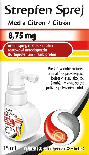 STREPFEN 8,75 mg, Sprej, Med a Citron 15 ml
